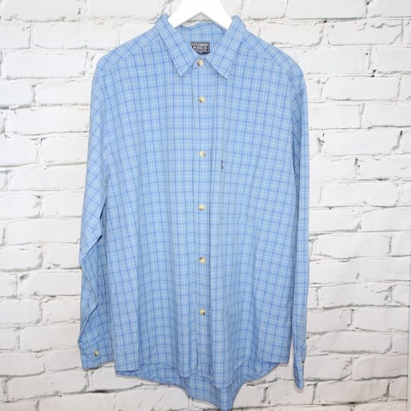 Levi's Blue Windowpane Button up Shirt - Picture 1 of 6